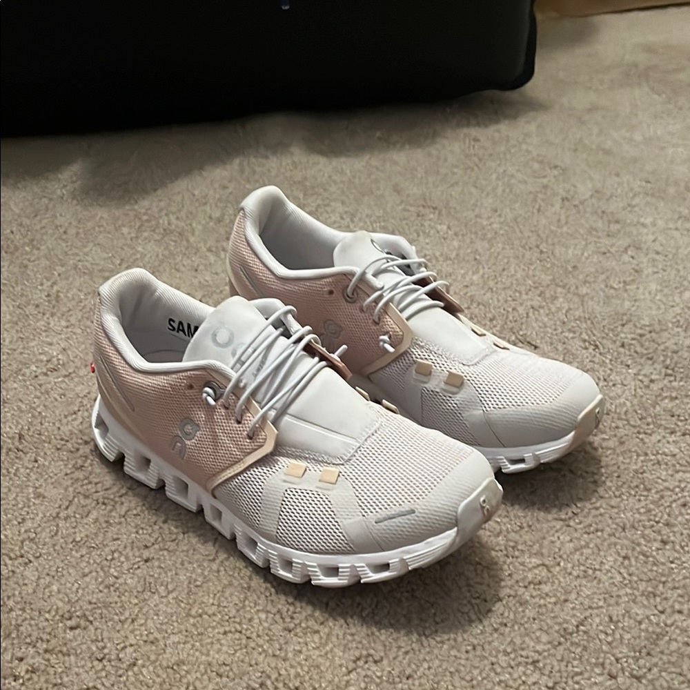 On Running Women's Cream and White Running Shoes